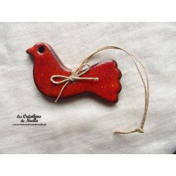 Oiseau rouge piment en céramique