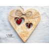 Coeur en céramique Hansi couleur pain d'épice, à suspendre
