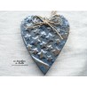 Coeur en céramique Lina à suspendre,  couleur bleu gris métal