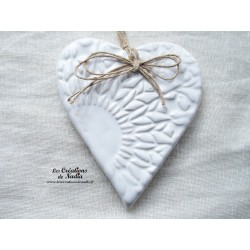 Coeur en céramique Lina couleur blanc