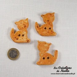Bouton chat pain d'épice en céramique
