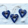 Coeur Katele en céramique, couleur bleu nuit