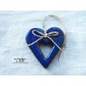 Coeur Katele en céramique, couleur bleu nuit