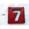 Plaque numéro maison rouge pomme d'amour en céramique