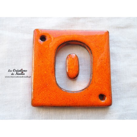 Plaque numéro maison orange en céramique Plaque numéro maison orange en céramique