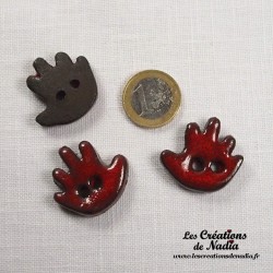 Bouton petite main gauche rouge piment en céramique