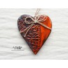 Coeur en céramique Lina couleur orange, impressions