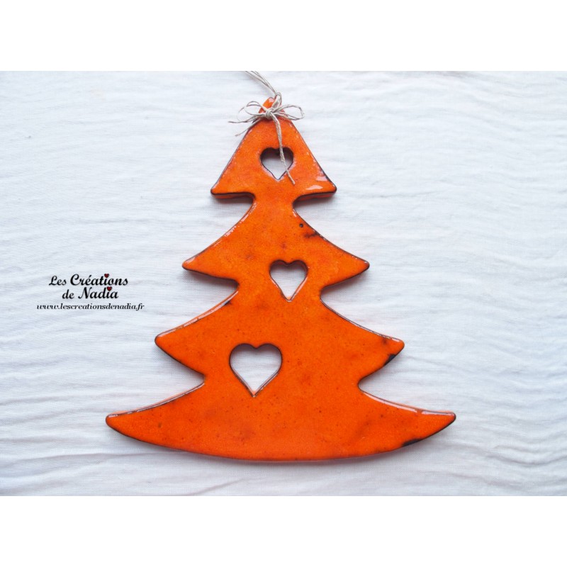 Sapin XXL en céramique, couleur orange