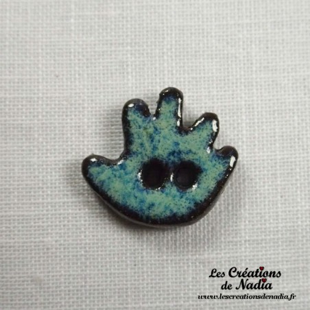 Bouton petite main droite turquoise en céramique Bouton petite main droite turquoise en céramique