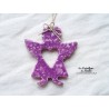 ange en céramique couleur lilas, à suspendre