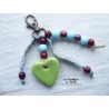 Grigri bijoux de sac ou porte clef en forme de coeur
