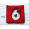 Plaque numéro maison rouge pomme d'amour en céramique