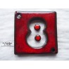 Plaque numéro maison rouge pomme d'amour en céramique