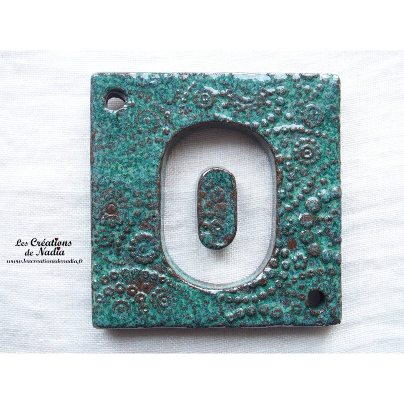 Plaque numéro maison vert émeraude en céramique