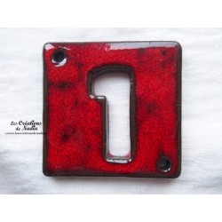 Plaque numéro maison rouge pomme d'amour en céramique