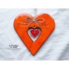 Coeur en céramique orange