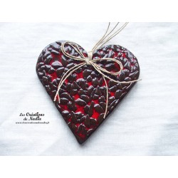 Coeur en céramique Liesel couleur rouge pomme d'amour, impression