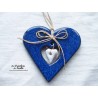 Coeur en faïence couleur bleu nuit