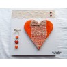 Tableau coeur Hansi en céramique orange, impression Alsace