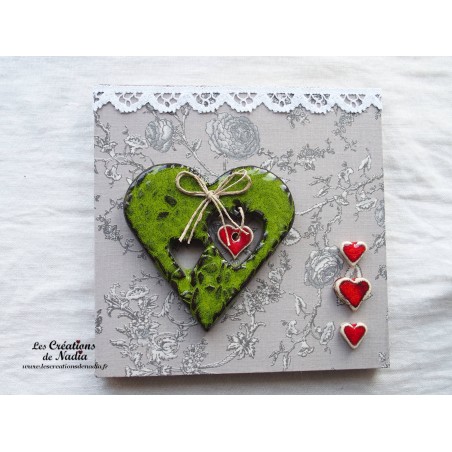 Tableau coeurs Liesel en céramique couleur vert reinette Tableau coeurs Liesel en céramique couleur vert reinette