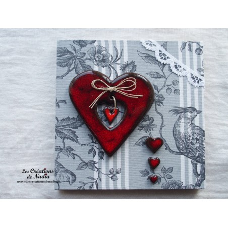Tableau coeur Liesel rouge pomme d'amour en céramique Tableau coeur Liesel rouge pomme d'amour en céramique