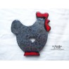 Dessous de plat poule grise en poterie