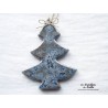 Sapin en céramique à suspendre, couleur bleu gris métal
