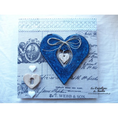 Tableau coeur Hansi en céramique bleu turquoise Tableau coeur Hansi en céramique bleu turquoise