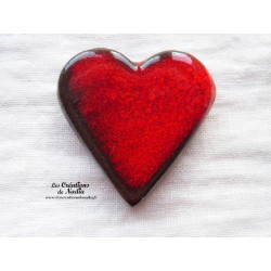 Magnet coeur couleur rouge pomme d'amour