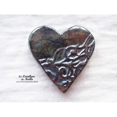 Magnet coeur couleur gris métal Magnet coeur couleur gris métal