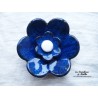 Fleur en céramique poppie pour les jardins, taille XL, couleur bleu nuit