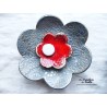Fleur en céramique poppies taille XXL, couleur bleu gauloise et rot und wiss