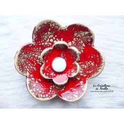 Fleur en céramique poppies taille XXL, couleur rot und wiss