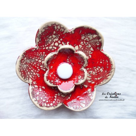Fleur en céramique poppies taille XXL, couleur rot und wiss Fleur en céramique poppies taille XXL, couleur rot und wiss