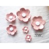 Poppies fleurs en céramique pour les jardinières, série de trois fleurs rose