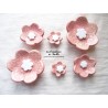 Poppies fleurs en céramique pour les jardinières, série de trois fleurs rose
