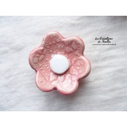 Poppies fleur en céramique pour les jardinières, moyen modèle, couleur rose et blanc