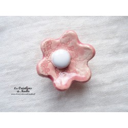Poppies fleur en céramique pour les jardinières, petit modèle, couleur rose et blanc