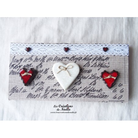 Tableau rectangulaire coeurs en céramique Tableau rectangulaire coeurs en céramique