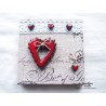 Tableau coeur dentelé rouge en céramique