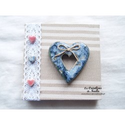 Tableau coeur Katel bleu en céramique