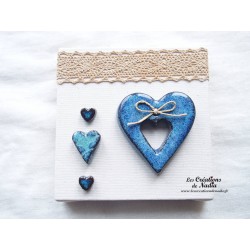 Tableau coeur Kateka bleu en céramique