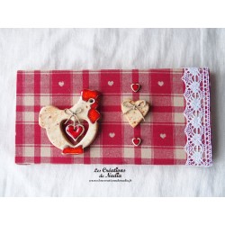 Tableau rectangulaire avec poule pain d'épice en céramique