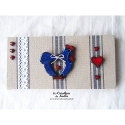 Tableau Poulette bleu nuit en céramique