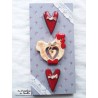 Tableau rectangulaire avec poule couleur vanille en céramique