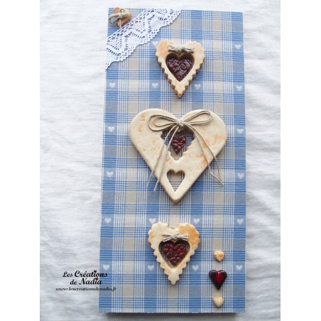 Tableau rectangulaire coeur Liesel en céramique, couleur biscuit Tableau rectangulaire coeur Liesel en céramique, couleur biscuit