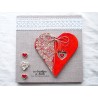 Tableau coeur Hansi en céramique couleur rot und wiss, impression point de croix
