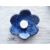 Poppies fleur en céramique pour les jardinières, grand modèle, couleur bleu outremer et blanc