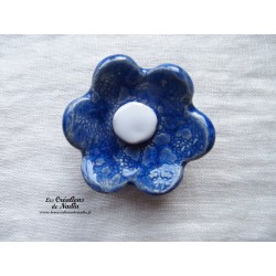 Poppies fleur encéramique pour les jardinières, moyen modèle, couleur bleu outremer