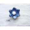 Poppies fleur en céramique pour les jardinières, petit modèle, couleur bleu outremer et blanc